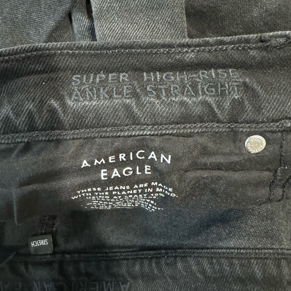 American Eagle Outfitters Women Black High Rise Ankle Straight - Picture 7 of 7